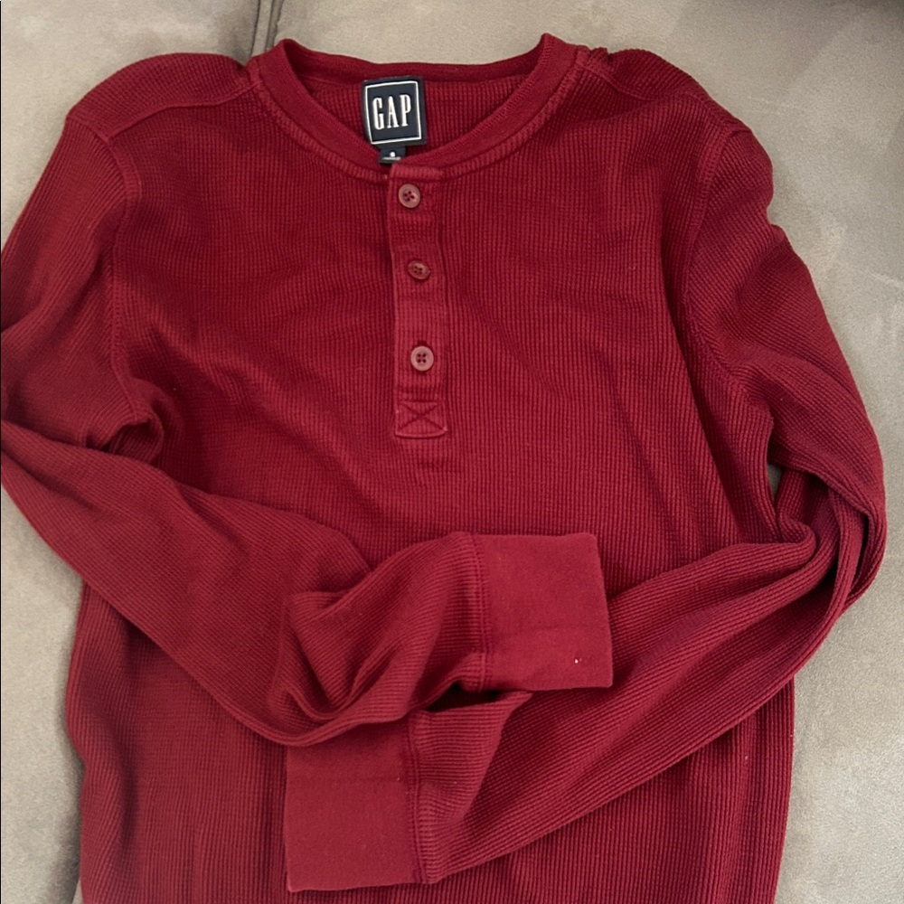 GAP Deep Red Henley Top
